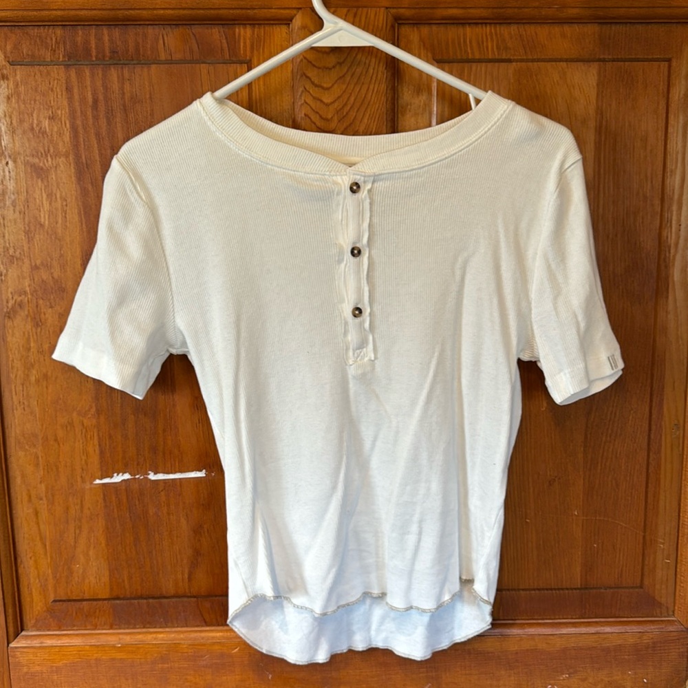 BDG robbed short sleeve tshirt. Size large but fits tight like a small/medium.